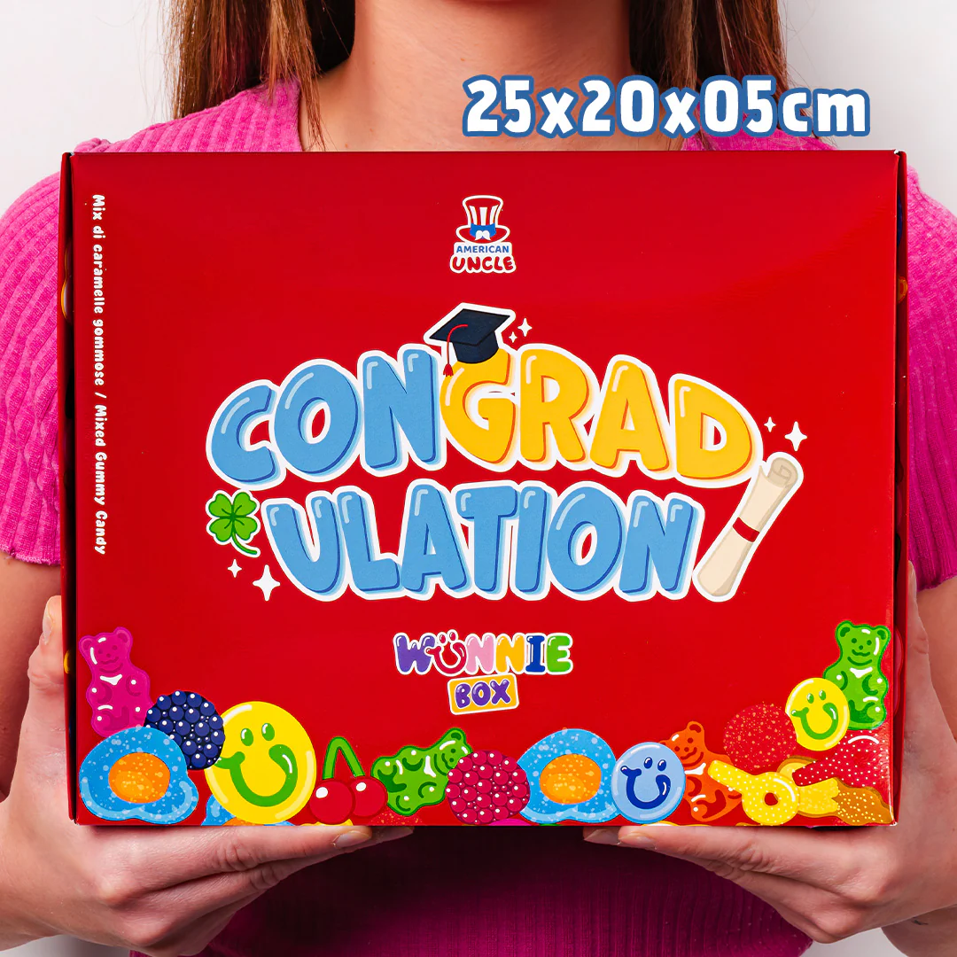Wunnie box "Congradulation", scatola di caramelle gommose da comporre con le preferite del laureato - Image 4