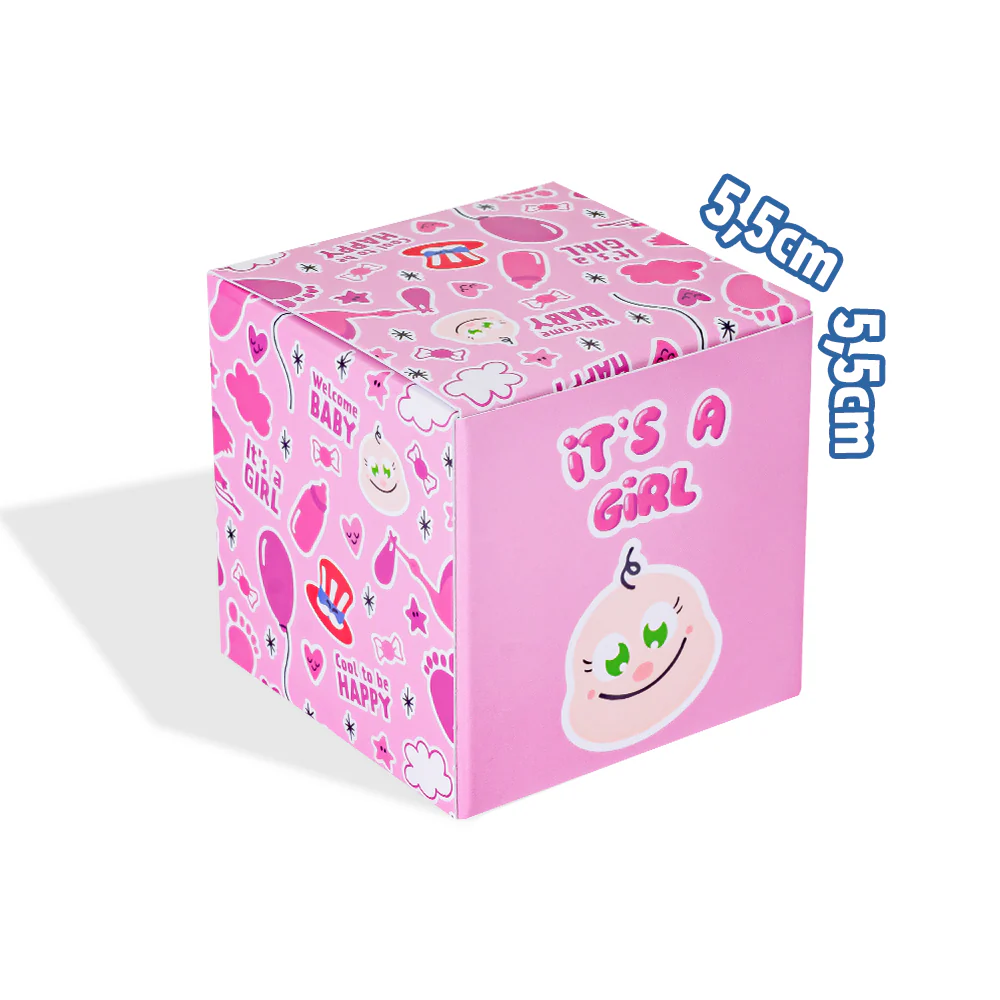 Candy Cube Kit “It’s a girl”, scatoline di caramelle gommose da 50g ideali per il baby shower o nascita (25, 50 o 75 pz) - Image 4