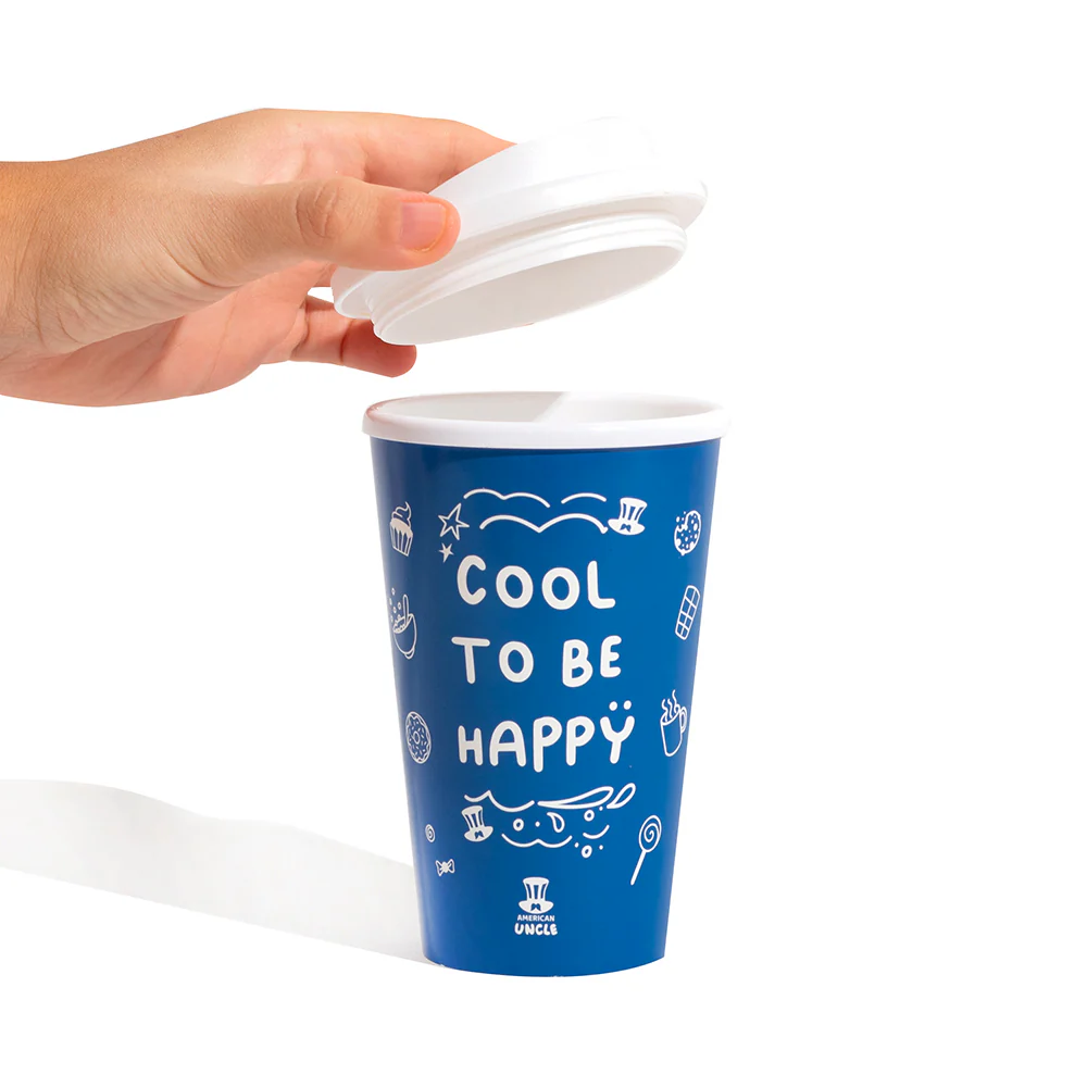 Cup termica Cool to be Happy, bicchiere termico da 350 ml con coperchio a vite 15,5 x ø 9,5 cm - Image 3